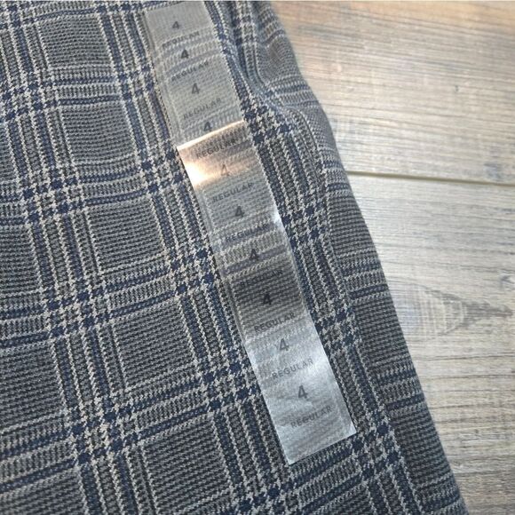 SoldNwt American Eagle Plaid Wide Leg Trousers Stretch women's size 4 reg gray - Picture 13 of 15